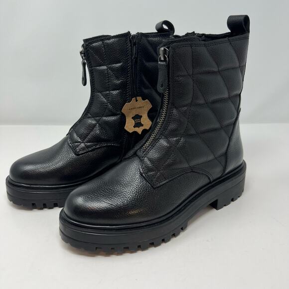 Alberto Torresi Shoes - NWT Alberto Torresi Boots Women's 6.5 Black Leather Moto Lug Combat Boot Goth